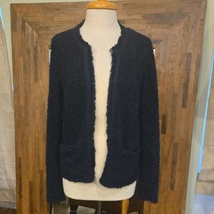 Women's Navy Open-Front Sweater